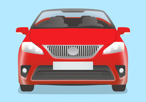 Rotes Cabrio als Grafik